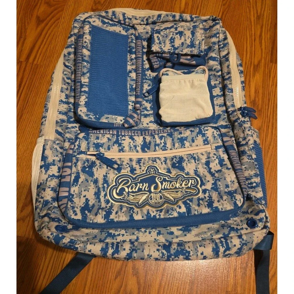 Drew Estate Barn Smoker Limited Edition Backpack Blue White Camo Laptop Bag New